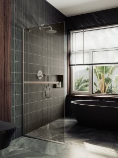 Душевая перегородка MaybahGlass MGD-727-5у 79см хром матовый