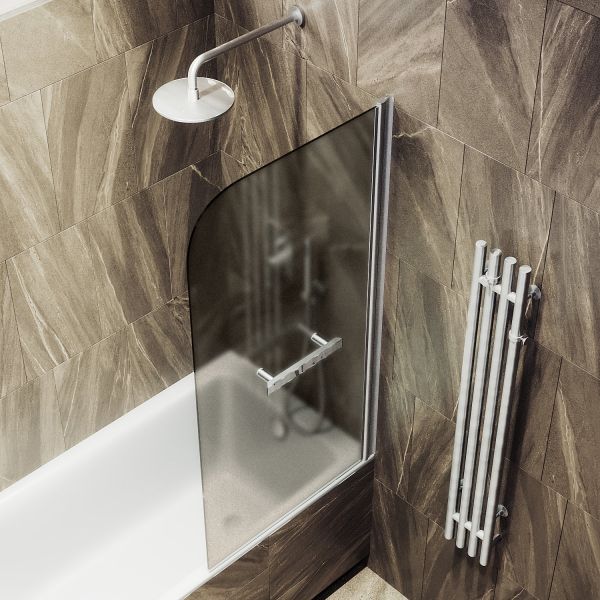 Шторка на ванну MaybahGlass MGV-790-5 80см хром матовый