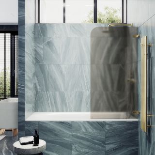 Шторка на ванну MaybahGlass MGV-653-3 70см золото