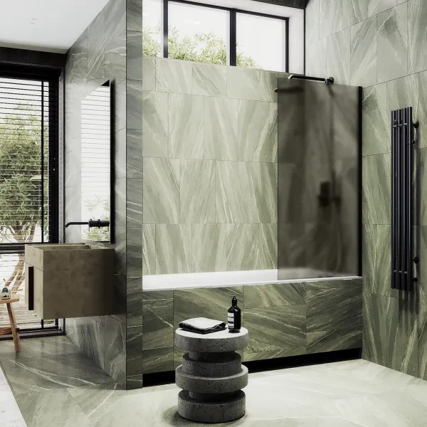 Шторка на ванну MaybahGlass MGV-76-6ш 80см чёрный