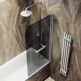 Шторка на ванну MaybahGlass MGV-791-5 80см хром матовый