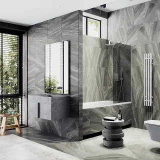 Шторка на ванну MaybahGlass MGV-146-1у 64см белый