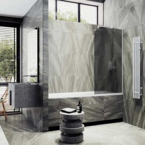 Шторка на ванну MaybahGlass MGV-89-1у 90см белый