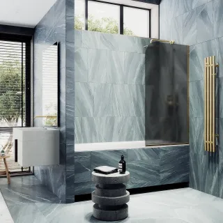 Шторка на ванну MaybahGlass MGV-133-3у 44см золото