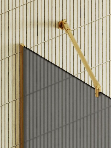 Душевая перегородка MaybahGlass MGD-730-3у 79см золото