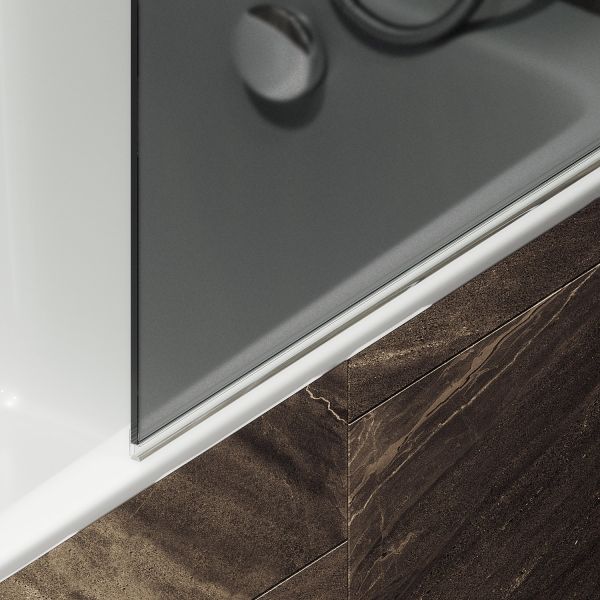 Шторка на ванну MaybahGlass MGV-792-5 80см хром матовый