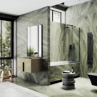 Шторка на ванну MaybahGlass MGV-253-6у 30см чёрный