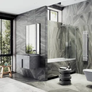 Шторка на ванну MaybahGlass MGV-93-1у 70см белый