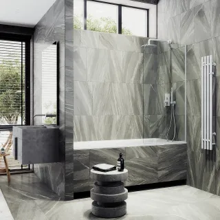 Шторка на ванну MaybahGlass MGV-131-1у 34см белый