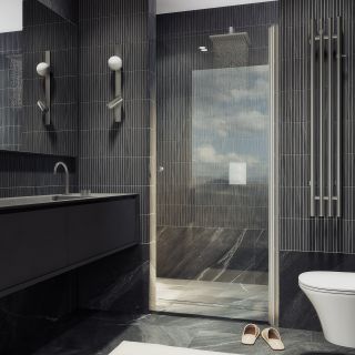 Душевая дверь MaybahGlass MGD-803-5 80см хром матовый