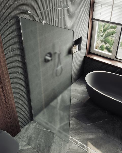 Душевая перегородка MaybahGlass MGD-700-5ш 79см хром матовый