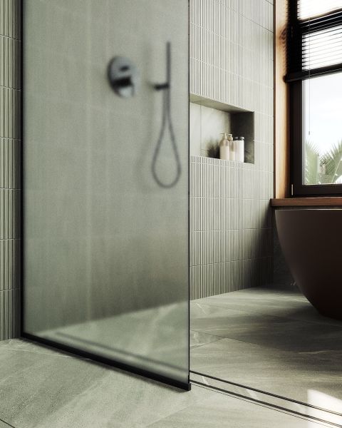 Душевая перегородка MaybahGlass MGD-700-6у 79см чёрный