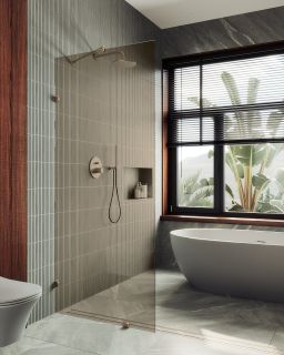 Душевая перегородка MaybahGlass MGD-262-3 79см бронза