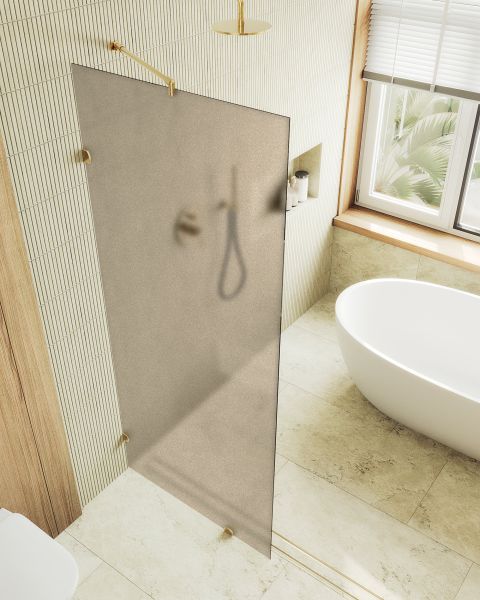 Душевая перегородка MaybahGlass MGD-265-3 79см золото