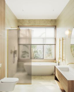 Душевая перегородка MaybahGlass MGD-697-3у 79см золото