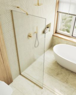 Душевая перегородка MaybahGlass MGD-700-3у 79см золото