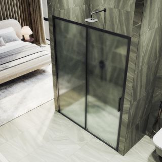 Душевая дверь MaybahGlass MGD-1280-6 120см чёрный/сатин