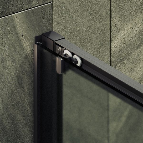 Душевая дверь MaybahGlass MGD-1280-6 120см чёрный/сатин