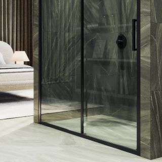 Душевая дверь MaybahGlass MGD-1277-6 150см чёрный/прозрачный