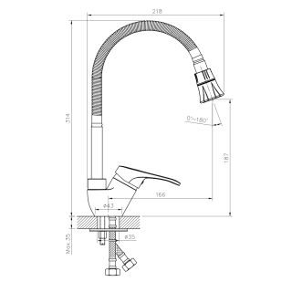 Смеситель для кухни Rossinka B35-26 Хром