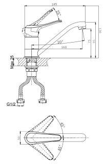 Смеситель для кухни RUSH Jawa (JA0735-25)