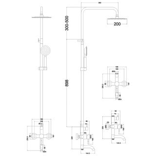 Душевая стойка Melana Tondo MELANA-610107B чёрный