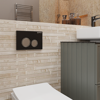 Клавиша смыва Charus Bagliore FP.330.BLACK.10 чёрный, стекло