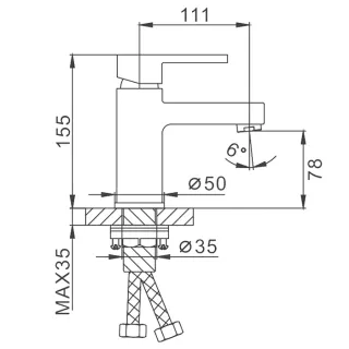 Смеситель для раковины Frap F1072 хром