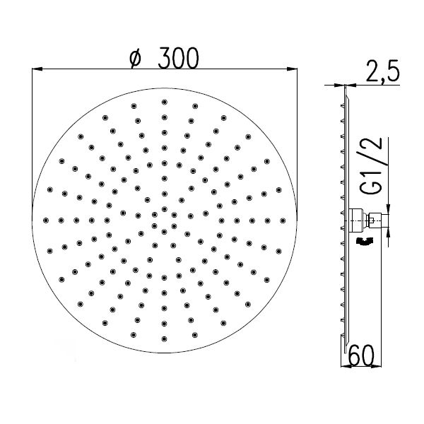 Верхний душ Rav Slezak KS0001 Хром