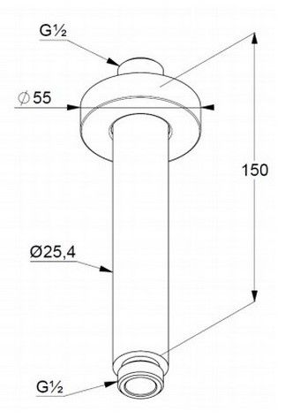 Потолочный кронштейн для верхнего душа Kludi A-QA белый/хром 6651591-00