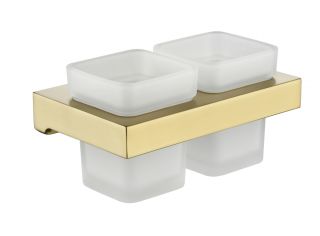 Настенный стакан двойной Grocenberg AC0022 (Матовое золото)