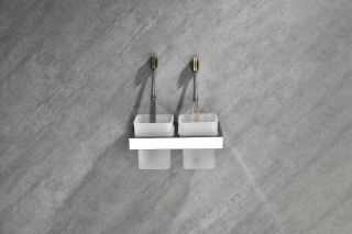 Настенный стакан двойной Grocenberg AC0022 (Хром)