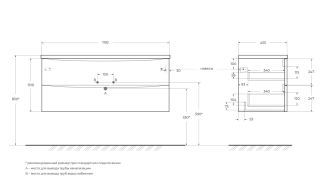 База под раковину подвесная BelBagno ACQUA-1200-2C-SO-BL