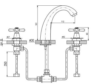 Смеситель для раковины Rav Slezak Morava retro MK133.5SM бронза