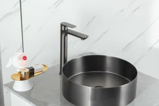 Смеситель для раковины Gappo G1048-92 оружейная сталь