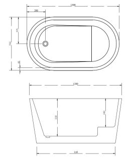 Акриловая ванна ABBER AB9277 130x75