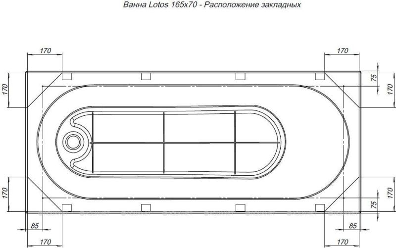Акриловая ванна Aquanet Lotos 330873 165x70 см с каркасом
