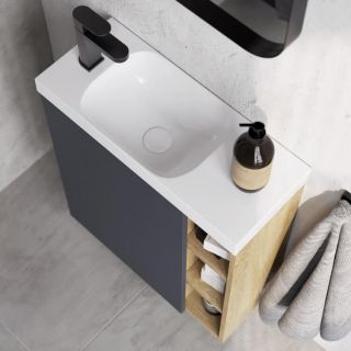 Подвесная тумба под раковину Aqwella Alba ALB0106LLS+ALB0706WM 60 см