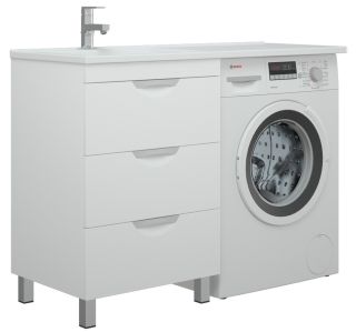 Тумба под раковину для стиральной машины Corozo Алиот 120 белый SD-00000597
