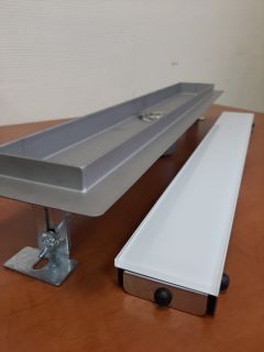 Душевой трап ALMAes Laguna LG90WH 90см белое стекло