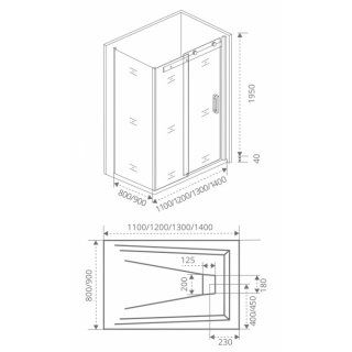 Боковая часть Good Door ALTAIR SP-90-C-CH стекло прозрачное