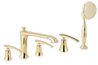 Смеситель на борт ванны с душем AltroBagno Beatrice 020103 Or