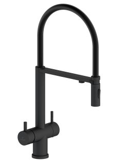 Смеситель для кухни с гибким изливом AltroBagno Flusso 050204 NeOp 	черный матовый 