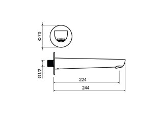 Излив для ванны Aquatek AQ1141MB черный