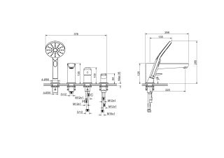 Смеситель на борт ванны Aquatek Бетта AQ1148BGM оружейная сталь