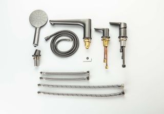 Смеситель на борт ванны Aquatek Бетта AQ1148BGM оружейная сталь