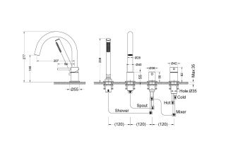 Смеситель Aquatek Либра AQ1348CR на борт ванны хром