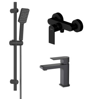 Комплект для ванны Aquatek Лира AQ1431MB 3 в 1 AQ1410MB+AQ1460MB+AQ2018MB чёрный матовый