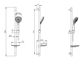 Комплект для душа Aquatek Вега AQ1033MB чёрный матовый