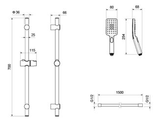 Комплект для ванны Aquatek Лира AQ1430MB 3 в 1 AQ1410MB+AQ1440MB+AQ2018MB чёрный матовый